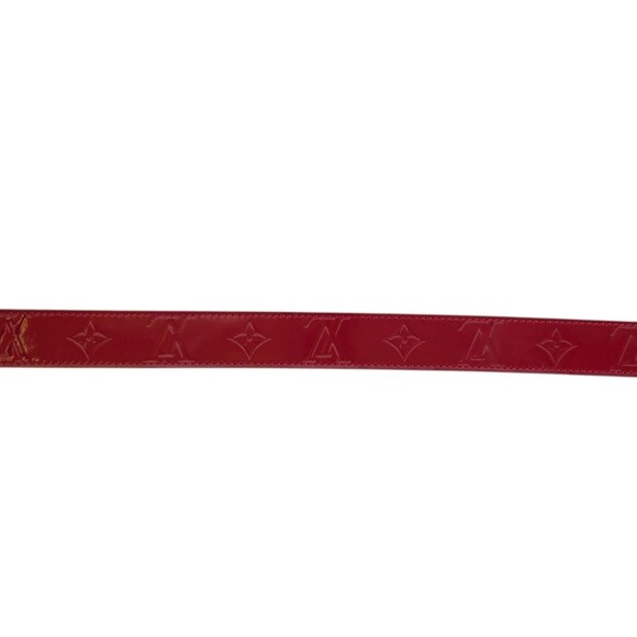 Louis Vuitton Red Vernis Leather Belt Gold Buckle Size 90/36 Made in France main image 11